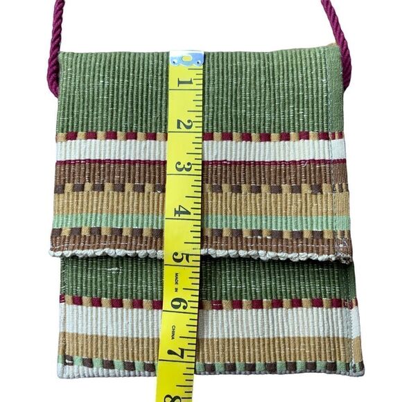 Woven Tapestry Fabric Shoulder Bag Cross Body Purse - Picture 7 of 9
